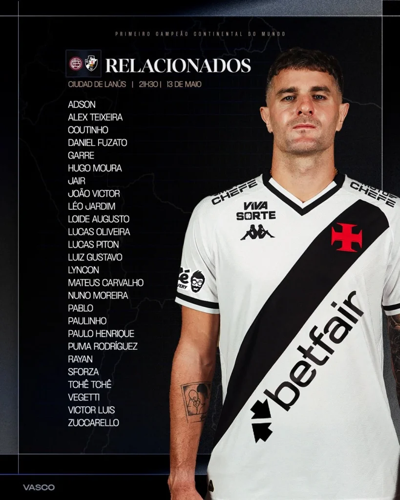 Convocatoria Vasco da Gama ante Lanús