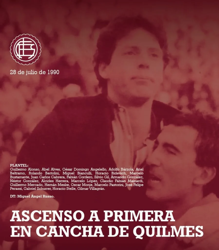 Efeméride 1990 ascenso cancha de Quilmes
