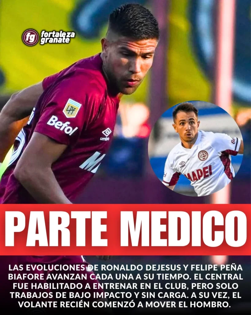 Parte médico Ronaldo Dejesús y Felipe Peña Biafore