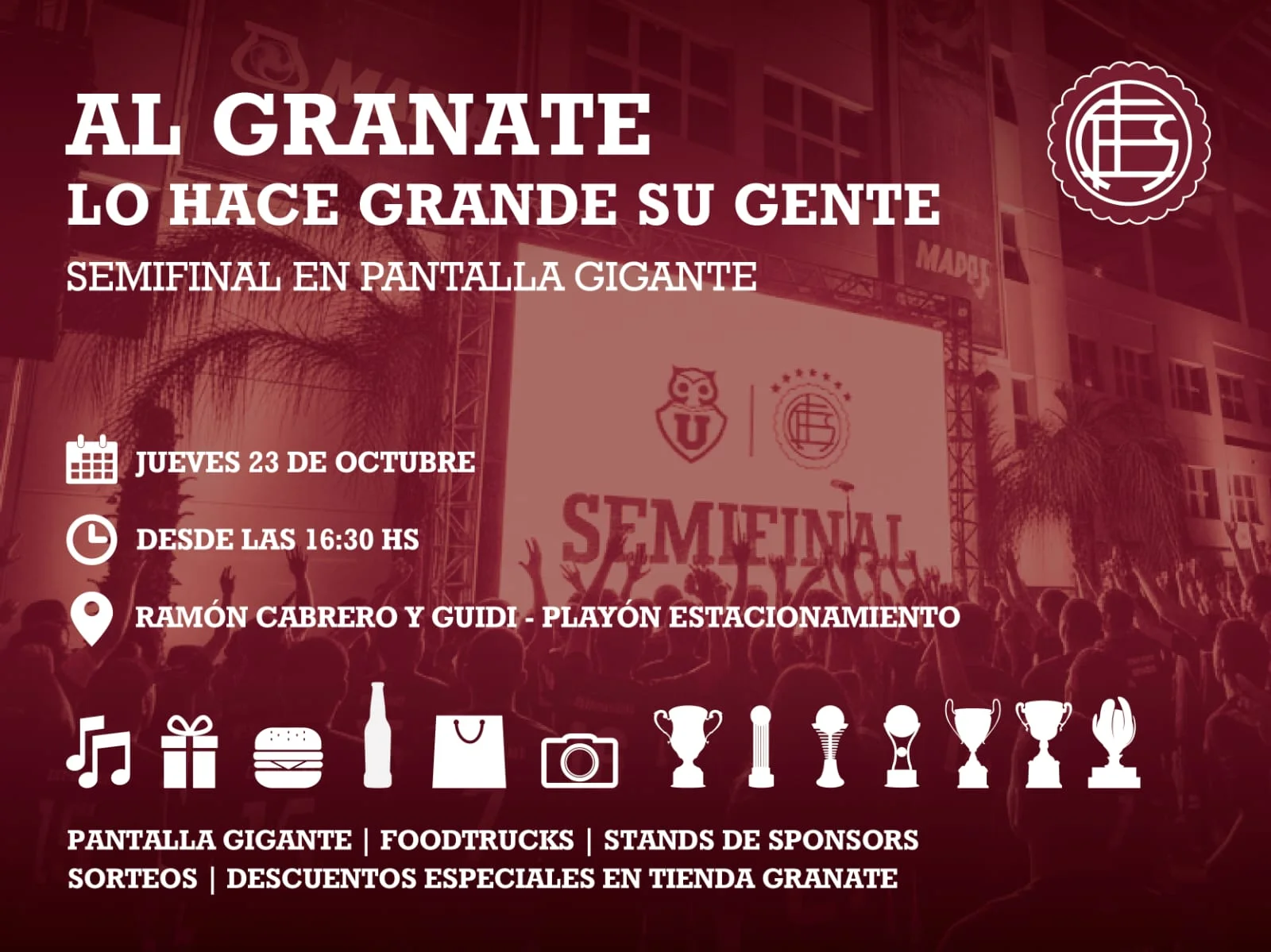 Pantalla gigante contra la U