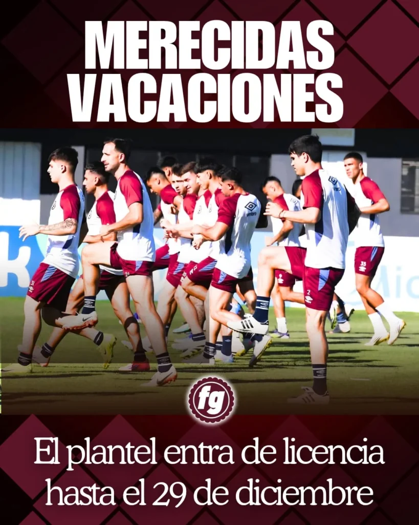 Vacaciones plantel Lanús