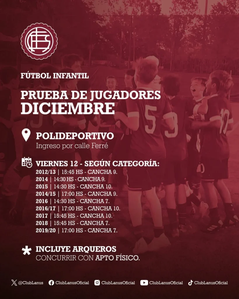 Pruebas fútbol infantil