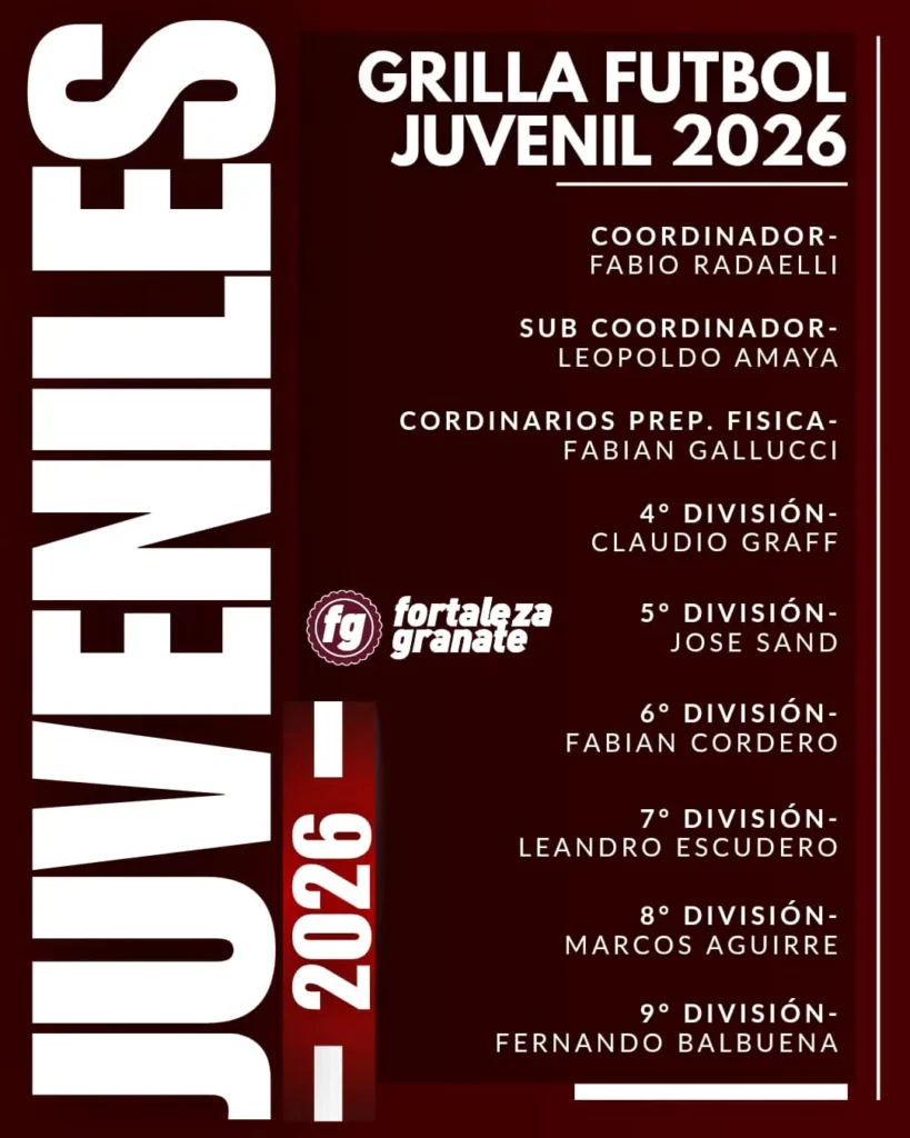 Grilla fútbol juvenil