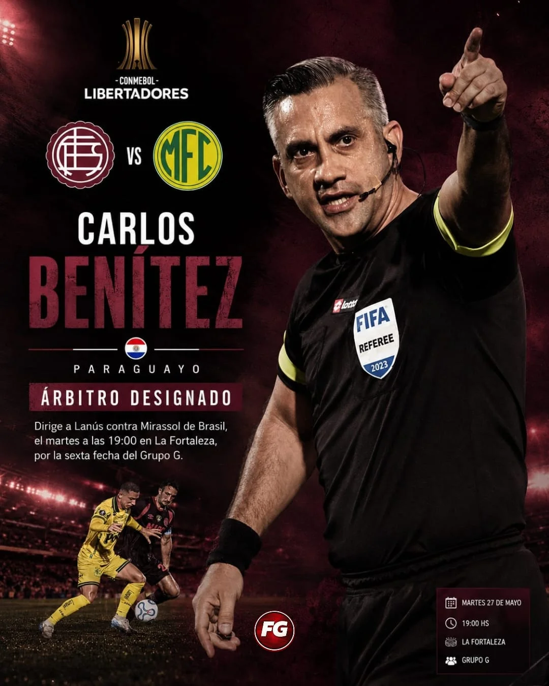 Árbitro paraguayo en la despedida de la Copa Libertadores