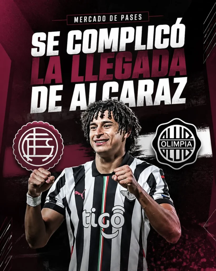 Adrián Alcaraz caída la llegada a Lanús