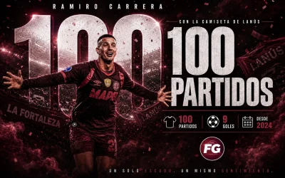 Carrera cumplió 100 partidos con Lanús ante San Lorenzo