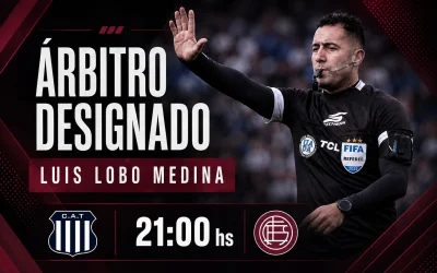 Lobo Medina, el árbitro en la visita a Talleres de Córdoba