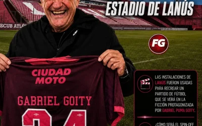 Gabriel Puma Goity filmación en el estadio de Lanús